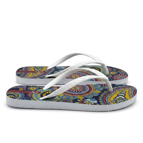 Women Strap Paisley Print Flip Flop Sandals