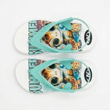 Girls Mint Sea Turtle Print Flip Flop Sandals With Back Strap