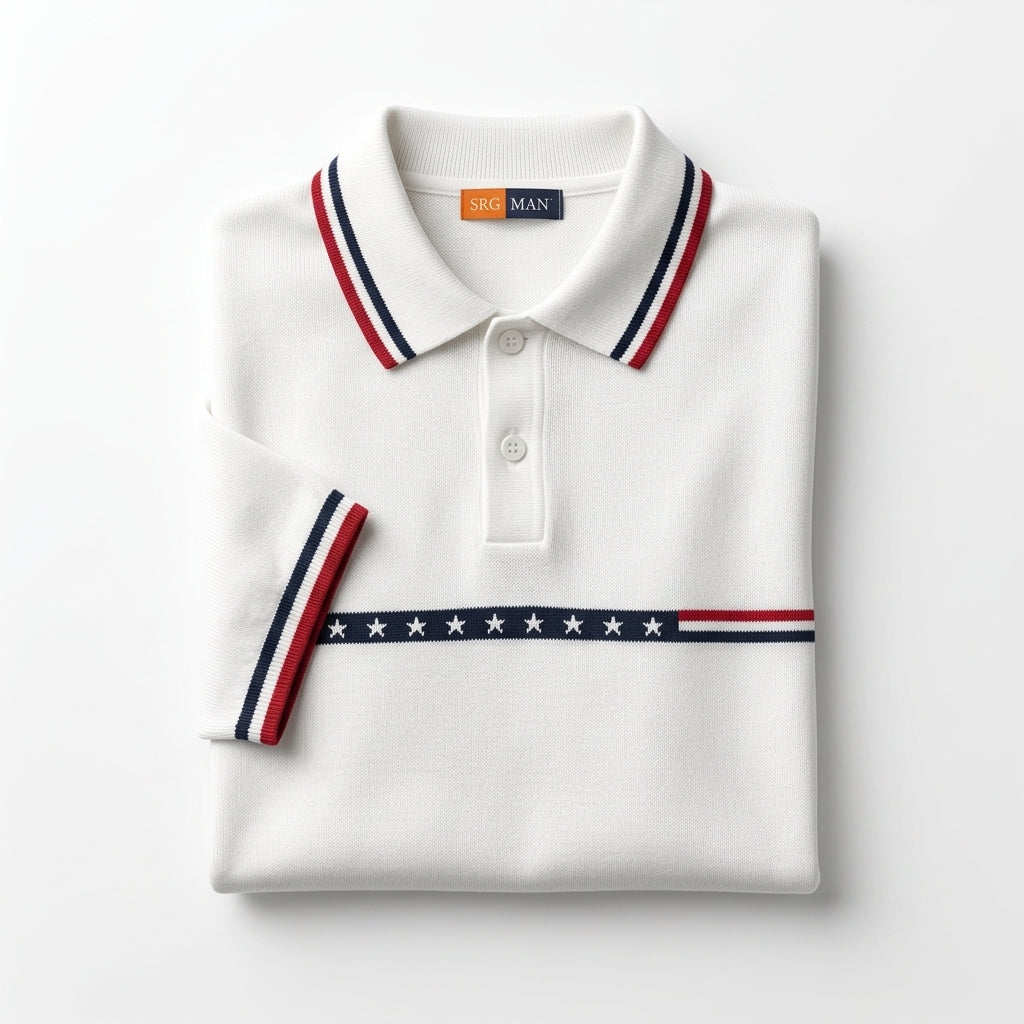 Men Short Sleeve Polo Shirt With Contrast Tipping