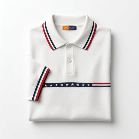 Men Short Sleeve Polo Shirt With Contrast Tipping