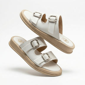 Double Buckle Platform Slide Slipper