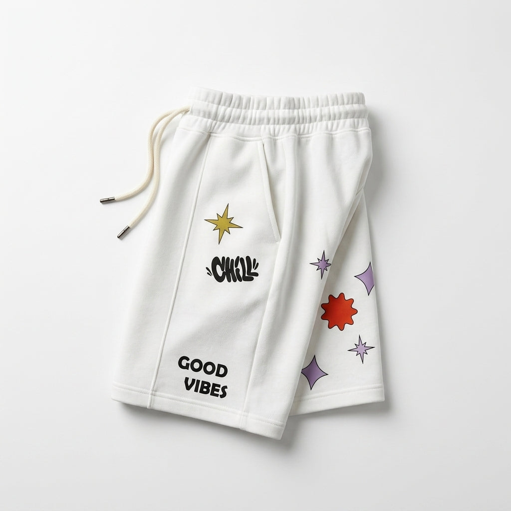 Kids Graphic Drawstring Shorts