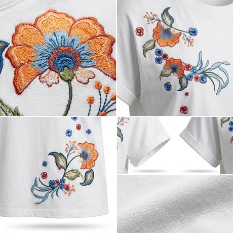 Casual Floral Print Short Sleeve T Shirt