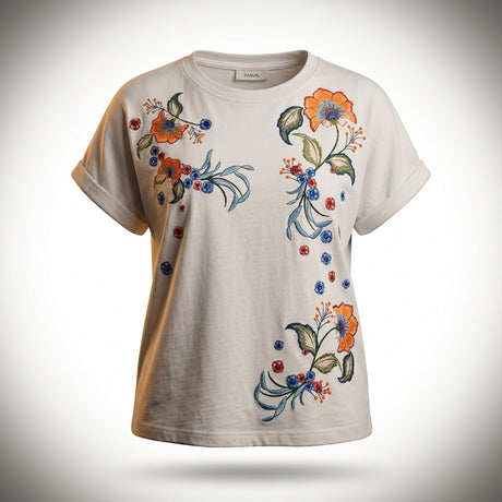 Casual Floral Print Short Sleeve T Shirt