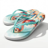 Women Tropical Flamingo Print Flip Flop Slipper
