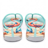 Women Tropical Flamingo Print Flip Flop Slipper