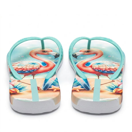 Women Tropical Flamingo Print Flip Flop Slipper