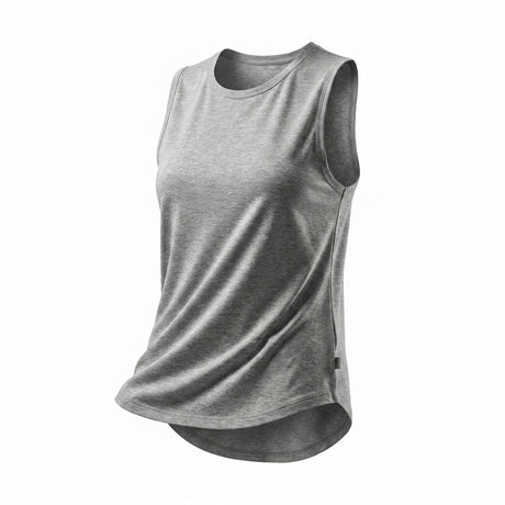 Women Sleeveless Curved Hem Tank Top