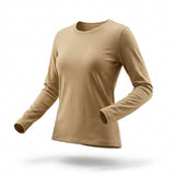 Long Sleeve Basic Top With Rou Neckline