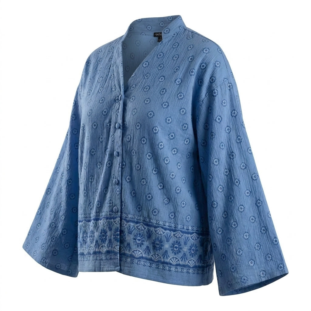 Casual Women Printed Button Front Blouse