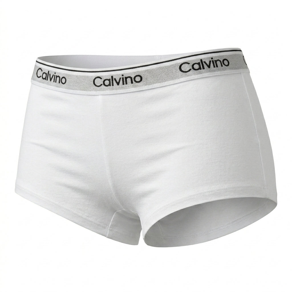 Women Boyshort Briefs With Logo Waistband