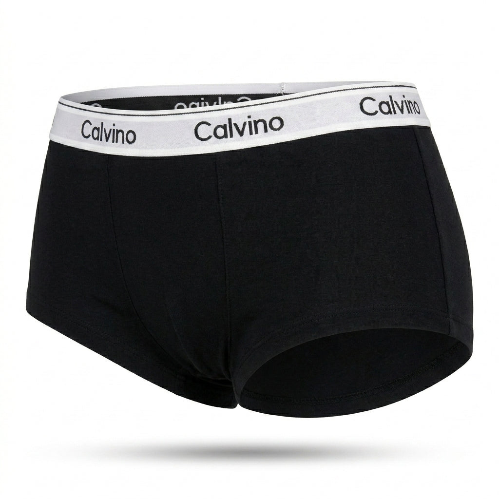 Women Boyshort Briefs With Logo Waistband