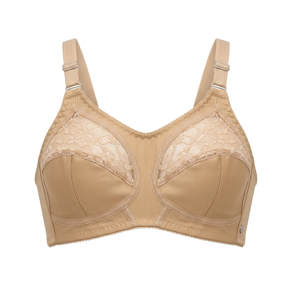 Women Lace Panel Full Coverage Support Bra