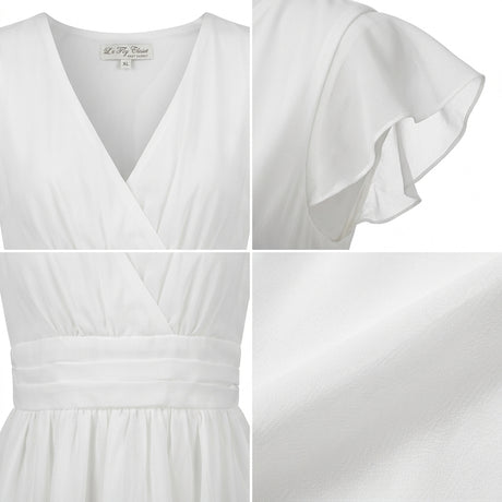 Casual V Neck Puff Sleeve Mini Dress