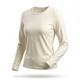 Long Sleeve Basic Top With Rou Neckline