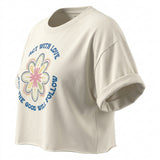 Casual Women Act With Love Cropped T Shirt