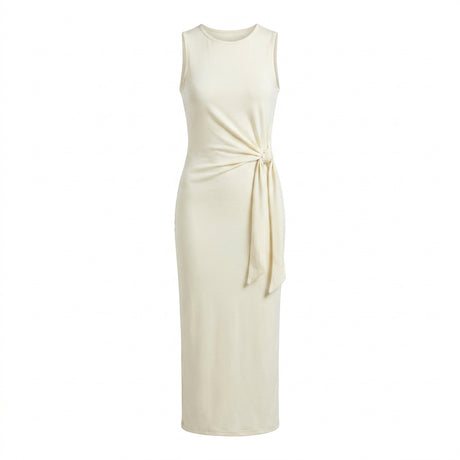 Casual Sleeveless Side Tie Midi Dress
