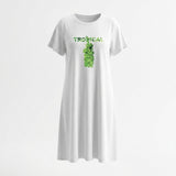 Casual Women Tropical Banana Graphic Sleep Dress