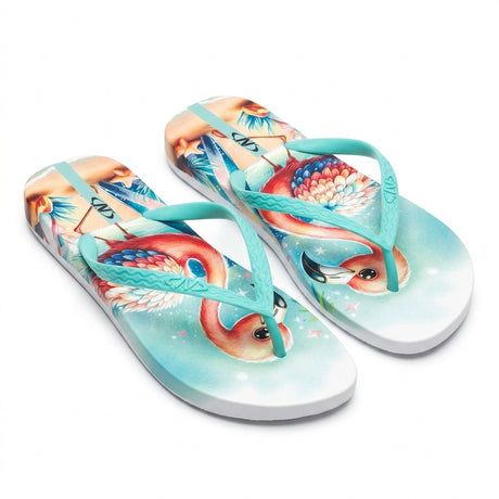 Women Tropical Flamingo Print Flip Flop Slipper