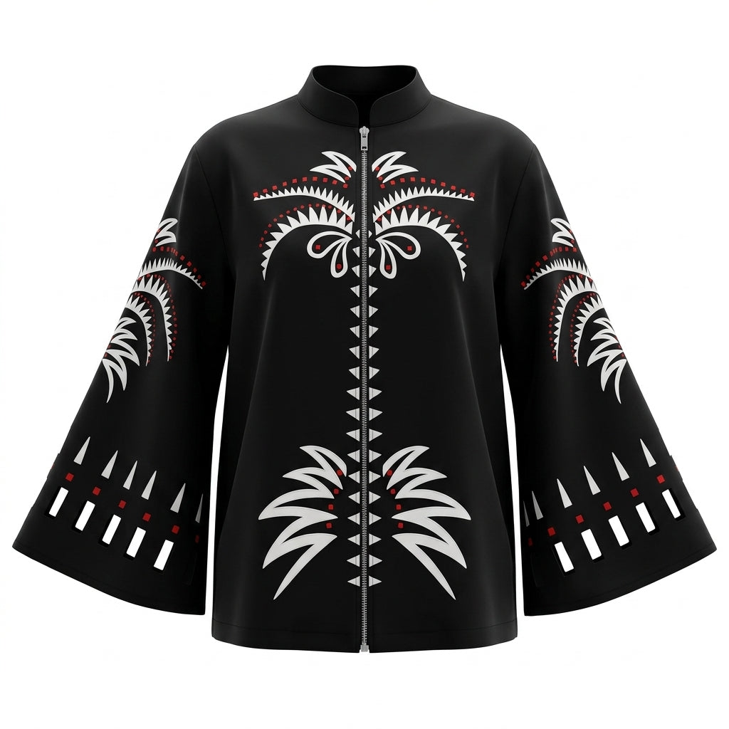 Women Printed Button Front Blouse