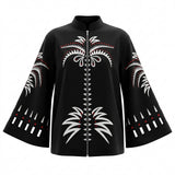 Women Printed Button Front Blouse