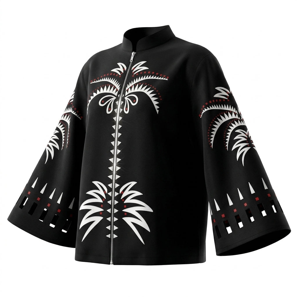 Women Printed Button Front Blouse