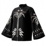 Women Printed Button Front Blouse