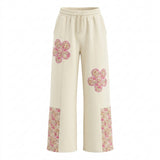 Girls Floral Patch Wide Leg Pants