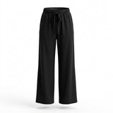 Casual Elastic Waist Wide Leg Pants
