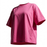 Women Short Sleeve T Shirt With Tennis Racket Embroidery