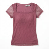 Textured Square Neck Top