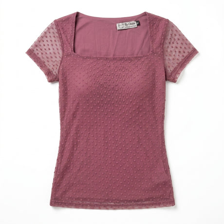Textured Square Neck Top