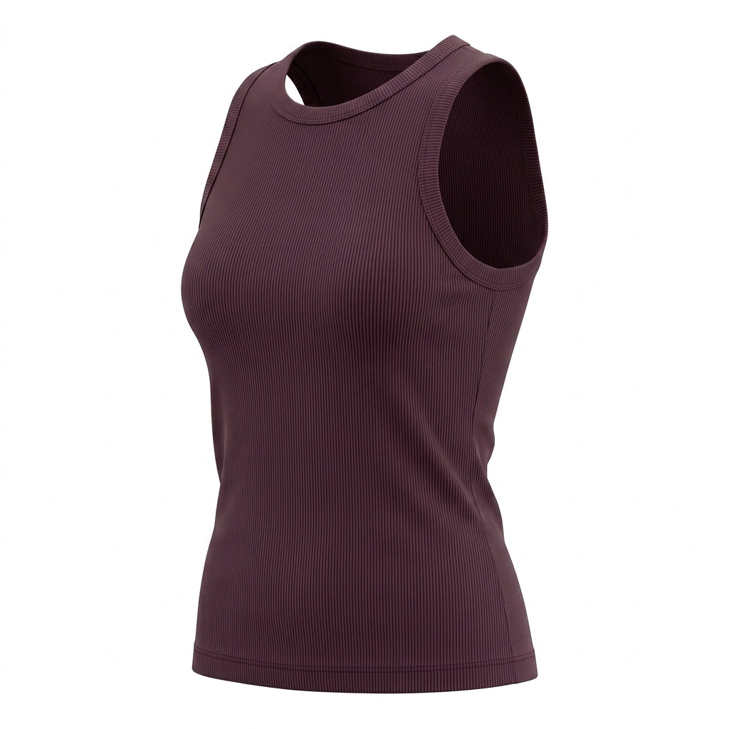 Casual Ribbed Sleeveless Tank Top
