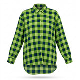 Casual And Check Button Front Long Sleeve Shirt