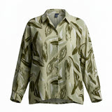 Women Leaf Print Button Front Blouse