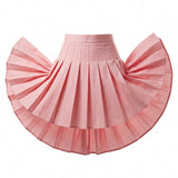 Girls Pleated Button Front Skirt
