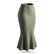 Women Basic Maxi Skirt With Side Slit