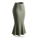 Women Basic Maxi Skirt With Side Slit