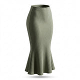 Women Basic Maxi Skirt With Side Slit