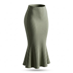 Women Basic Maxi Skirt With Side Slit