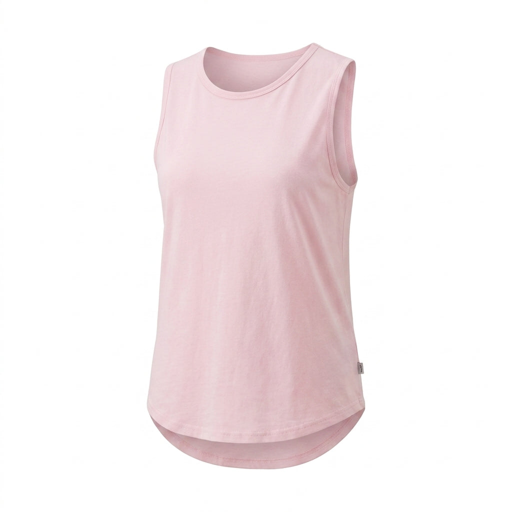 Women Sleeveless Curved Hem Tank Top