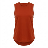 Women Sleeveless Curved Hem Tank Top