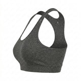 Women Charcoal Melange Racerback Sports Bra