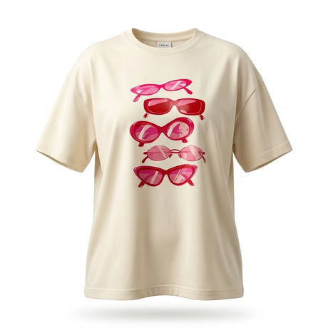 Casual Men Sunglasses Graphic T Shirt