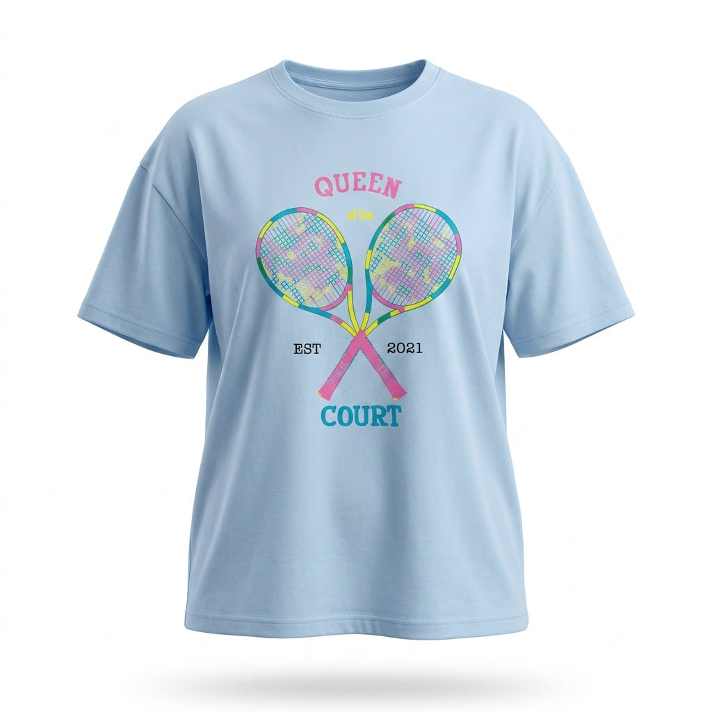 Women Graphic T Shirt With Tennis Print