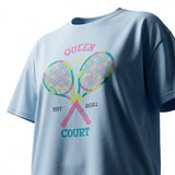 Women Graphic T Shirt With Tennis Print