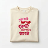 Casual Men Sunglasses Graphic T Shirt
