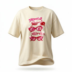 Casual Men Sunglasses Graphic T Shirt
