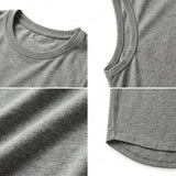 Women Sleeveless Curved Hem Tank Top