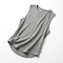 Women Sleeveless Curved Hem Tank Top